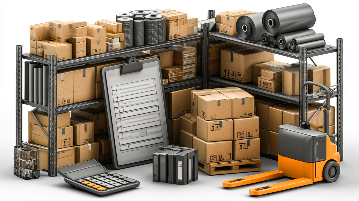 Warehouse trade packaging supply scene